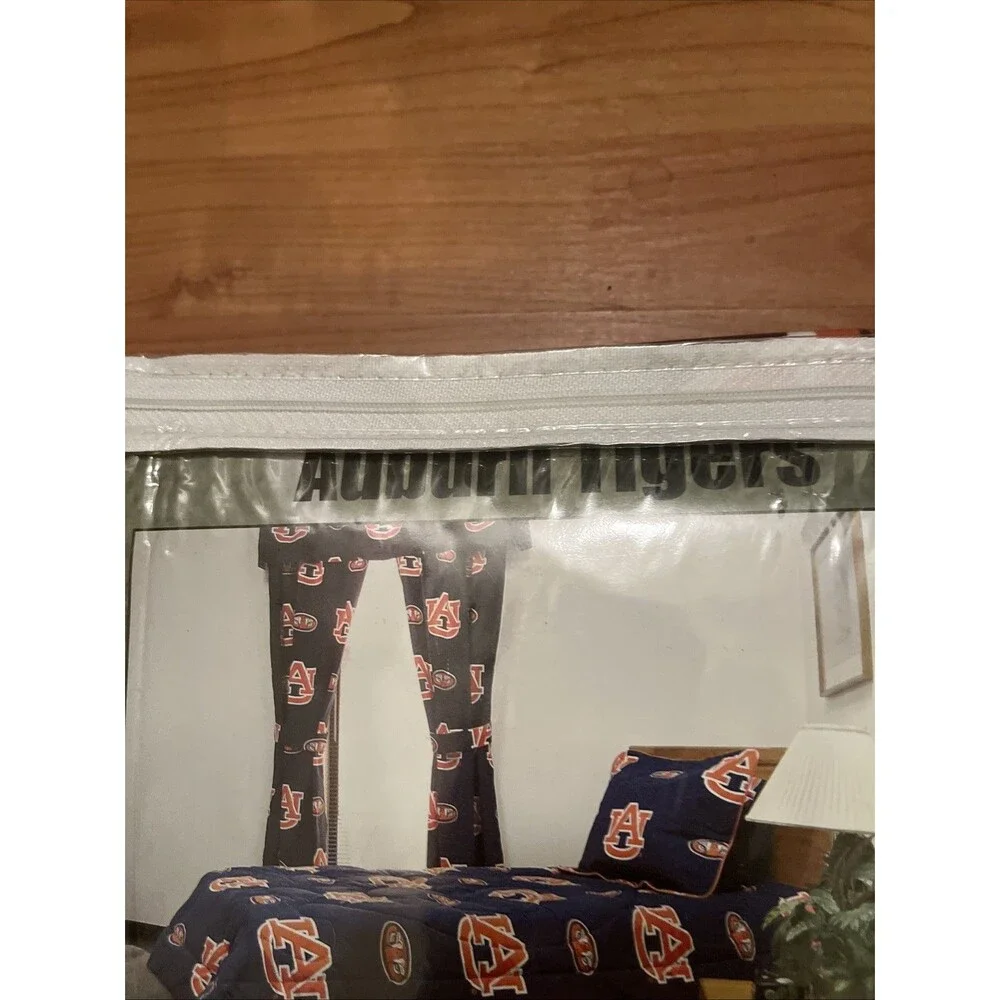 Auburn University AU Tigers Full Flat Sheet Navy Blue Burnt Orange